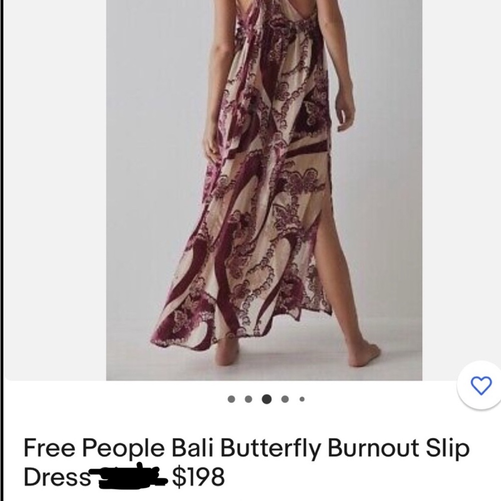 Free People Burgundy and Cream Maxi Dress